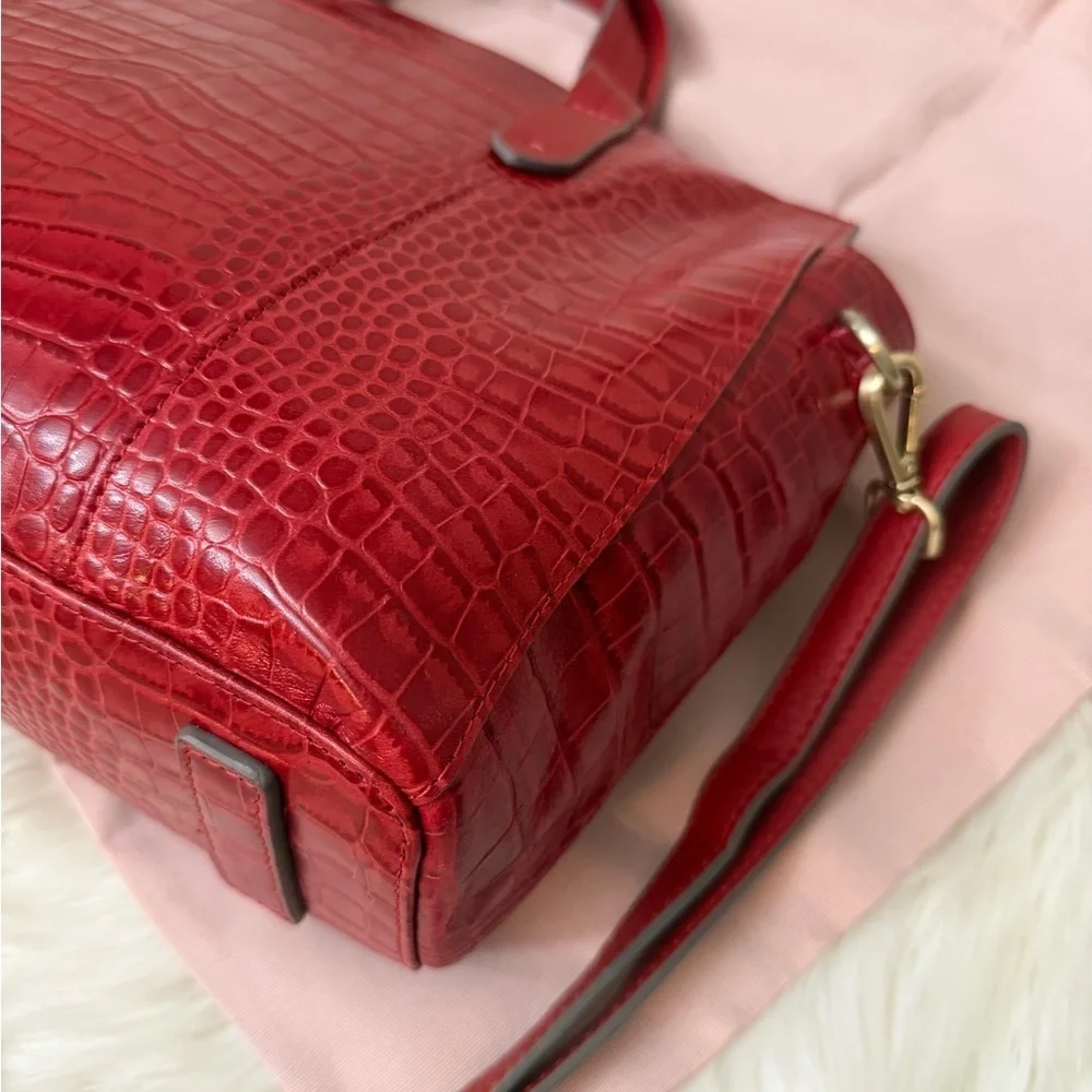 RADLEY LONDON Red Croc-Embossed Tote